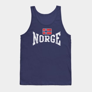 Norge Norway Flag Norwegian Vintage Faded Tank Top